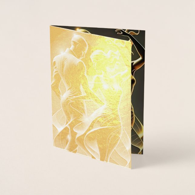 Tarjeta Con Relieve Metalizado dúo de baile Card (Anverso)