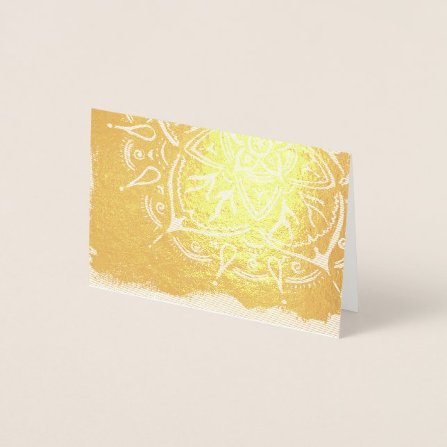 Tarjeta Con Relieve Metalizado Edad de oro (Anverso)