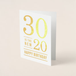 Tarjeta Con Relieve Metalizado El 30 aniversario 30 es el nuevo 20