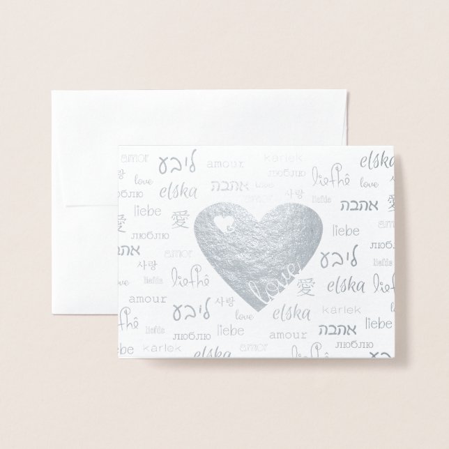 Tarjeta Con Relieve Metalizado El amor está por todas partes (Anverso con sobre)