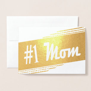 Tarjeta Con Relieve Metalizado El Día de la Madre Número Uno