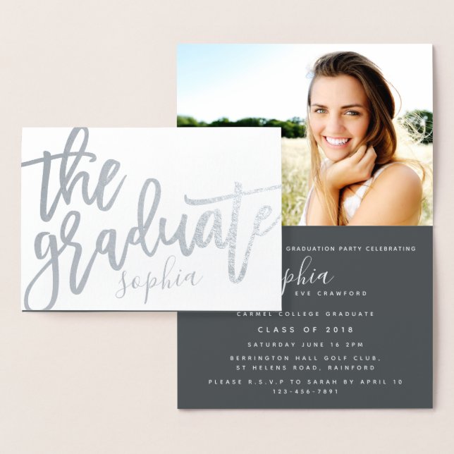 TARJETA CON RELIEVE METALIZADO EL GRADUADO (Demostración)