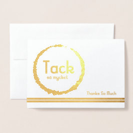 Tarjeta Con Relieve Metalizado El idioma sueco multicultural gracias