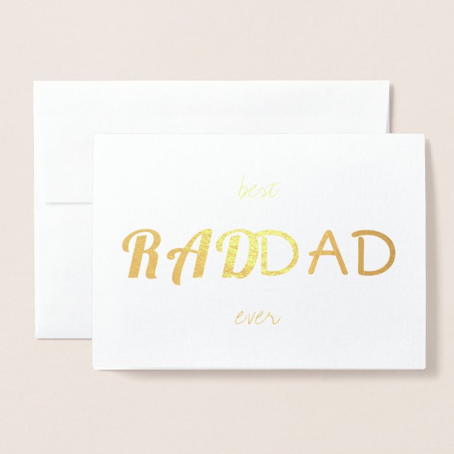 Tarjeta Con Relieve Metalizado El moderno y simple del padre | Real Relieve metal (Anverso con sobre)