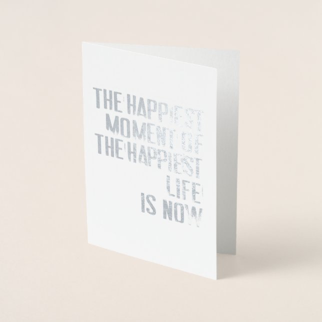 Tarjeta Con Relieve Metalizado El momento más feliz (Anverso)