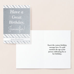 Tarjeta Con Relieve Metalizado El Relieve metalizado plateado simple "tiene