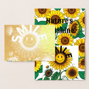 Tarjeta Con Relieve Metalizado El sol feliz de la naturaleza