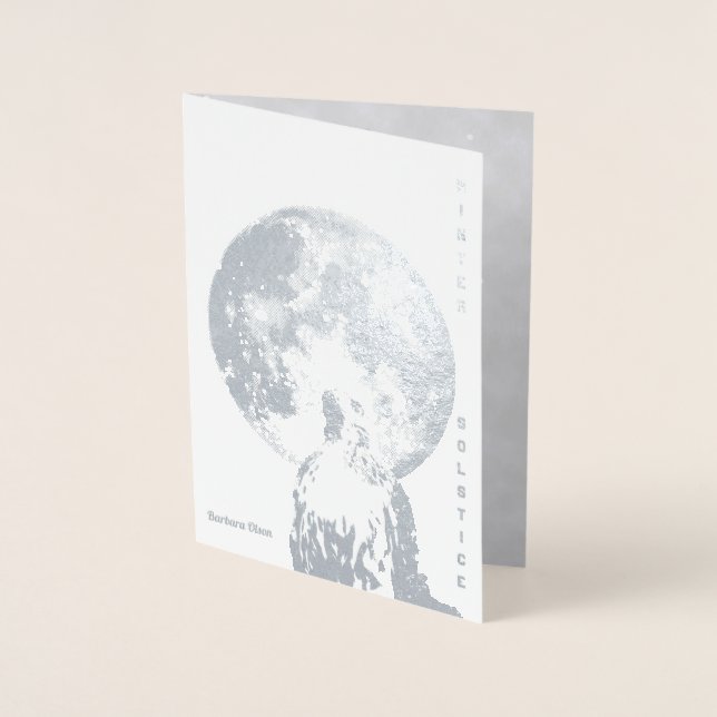 Tarjeta Con Relieve Metalizado El solsticio de invierno: saludos de la naturaleza (Anverso)