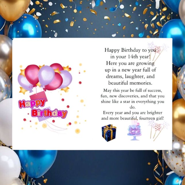 Tarjeta Con Relieve Metalizado Elegant Birthday Card for Her – Personalized Greet (Subido por el creador)