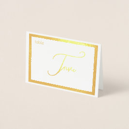 Tarjeta Con Relieve Metalizado Elegant Foil Wedding Table Number Tent - CINCO