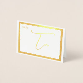 Tarjeta Con Relieve Metalizado Elegant Foil Wedding Table Number Tent - DIEZ