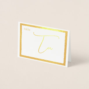 Tarjeta Con Relieve Metalizado Elegant Foil Wedding Table Number Tent - DIEZ