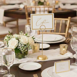 Tarjeta Con Relieve Metalizado Elegant Foil Wedding Table Number Tent - EIGHTEEN