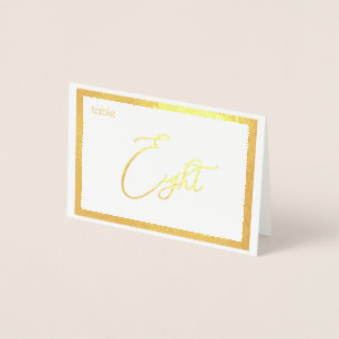 Tarjeta Con Relieve Metalizado Elegant Foil Wedding Table Number Tent - OCHO