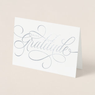 Tarjeta Con Relieve Metalizado Elegant With Gratitude script de agradecimiento ta