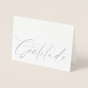 Tarjeta Con Relieve Metalizado Elegant With Gratitude script de agradecimiento ta