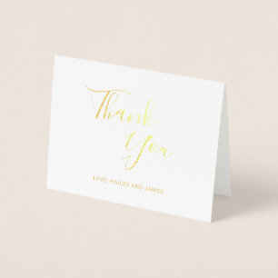 Tarjeta Con Relieve Metalizado Elegante Agradecimiento de Boda Moderna