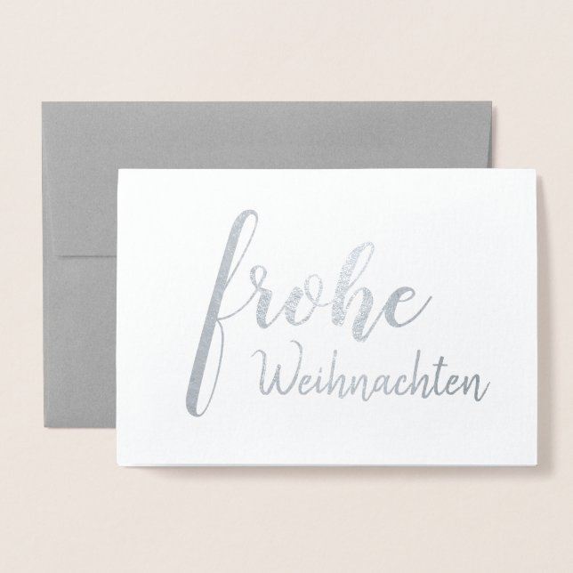 Tarjeta Con Relieve Metalizado Elegante alemán Frohe Weihnachten Feliz Navidad (Anverso con sobre)