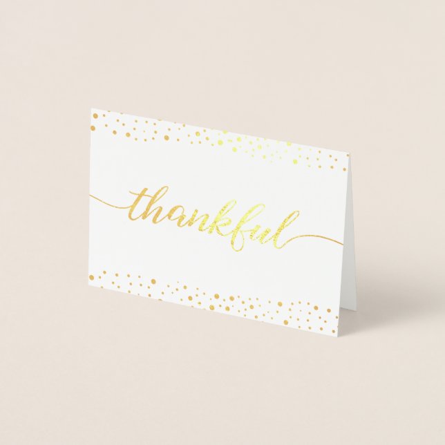 Tarjeta Con Relieve Metalizado Elegante Boda de guiones de Agradecimiento Gracias (Anverso)