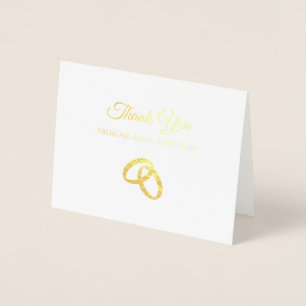 Tarjeta Con Relieve Metalizado Elegante Boda Relieve metalizado dorado Gracias An