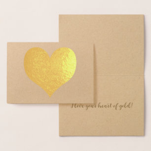 Tarjeta Con Relieve Metalizado Elegante corazón de oro moderno día de San Valentí