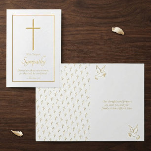 Tarjeta Con Relieve Metalizado Elegante Cruz de Sincronía