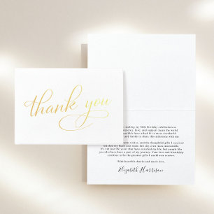 Tarjeta Con Relieve Metalizado Elegante cumpleaños número 50 Gracias