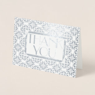 Tarjeta Con Relieve Metalizado Elegante Damask Art Deco Cualquier Ocasión Gracias