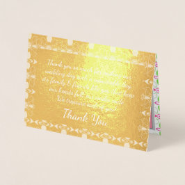 Tarjeta Con Relieve Metalizado Elegante diseñador de oro
