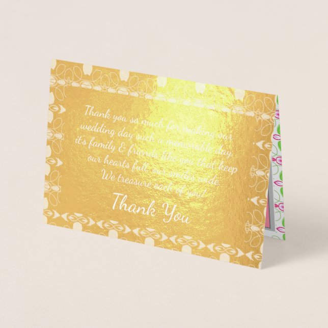 Tarjeta Con Relieve Metalizado Elegante diseñador de oro (Anverso)