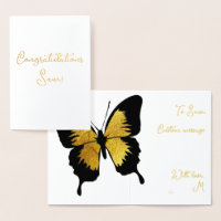 ELEGANTE FELICITACIONES DE ORO DE LA MARIPOSA