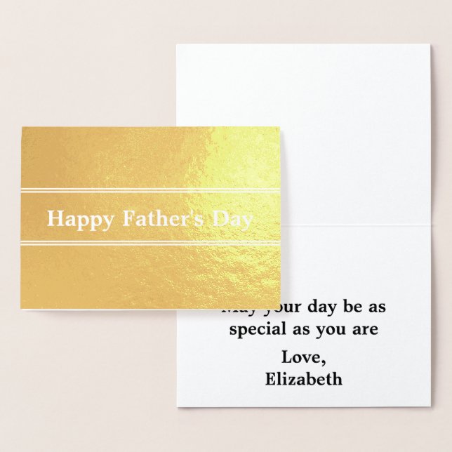 Tarjeta Con Relieve Metalizado Elegante Feliz Día del Padre (Demostración)