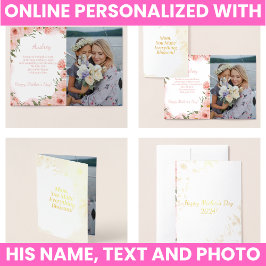 Tarjeta Con Relieve Metalizado Elegante Floral