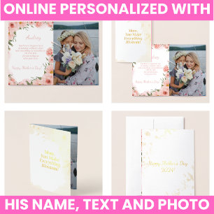 Tarjeta Con Relieve Metalizado Elegante Floral