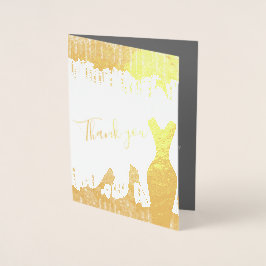 Tarjeta Con Relieve Metalizado Elegante Glam Gold 50 Fab Birthday Photo Real