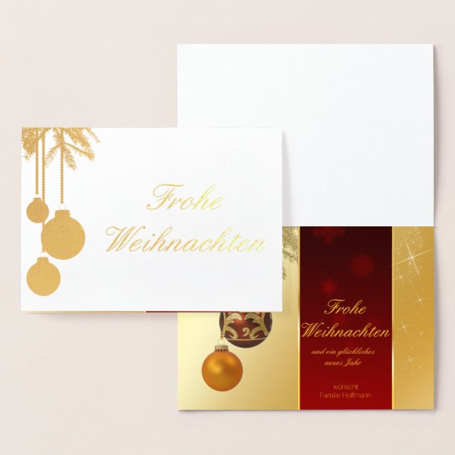 Tarjeta Con Relieve Metalizado Elegante Goldene Weihnachten Gold Folienkarte (Demostración)