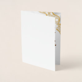 Tarjeta Con Relieve Metalizado Elegante Graduación de Lujo en Oro y Blanco