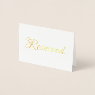 Tarjeta Con Relieve Metalizado Elegante guión Boda reservado lugar de tabla