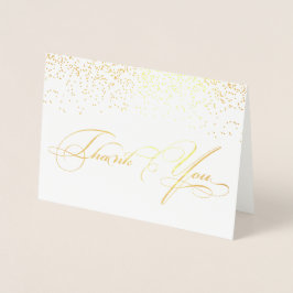 Tarjeta Con Relieve Metalizado Elegante guión de caligrafía elegante Gracias