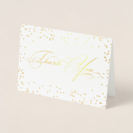 Tarjeta Con Relieve Metalizado Elegante guión de caligrafía elegante Gracias