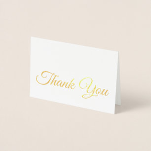 Tarjeta Con Relieve Metalizado Elegante guión de oro tradicional Gracias