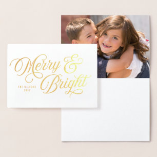 Tarjeta Con Relieve Metalizado Elegante guión moro y brillante con foto