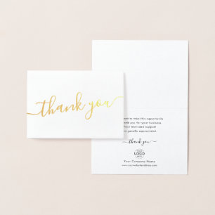 Tarjeta Con Relieve Metalizado Elegante logo de la compañía gracias por su negoci