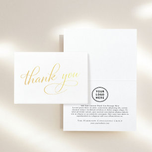 Tarjeta Con Relieve Metalizado Elegante Logotipo Empresarial Gracias