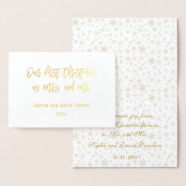 Tarjeta Con Relieve Metalizado Elegante Oro Nuestra Primera Celebración De Navida