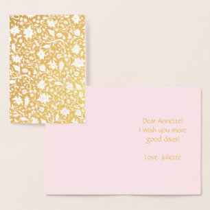 Tarjeta Con Relieve Metalizado Elegante patrón renacentista hermoso