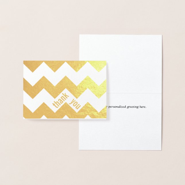 Tarjeta Con Relieve Metalizado Elegante Relieve metalizado dorado Chevron Nota de (Demostración)
