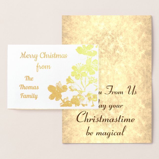 Tarjeta Con Relieve Metalizado Elegante Relieve metalizado dorado Navidades famil (Demostración)