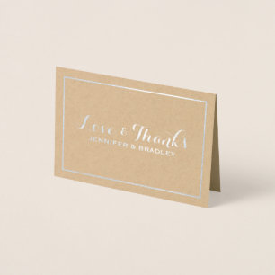 Tarjeta Con Relieve Metalizado Elegante Relieve metalizado plateado simple Kraft 