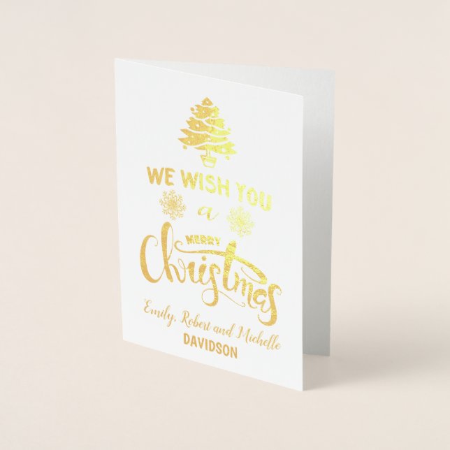 Tarjeta Con Relieve Metalizado Elegante Relieve metalizado Real Feliz Personaliza (Anverso)